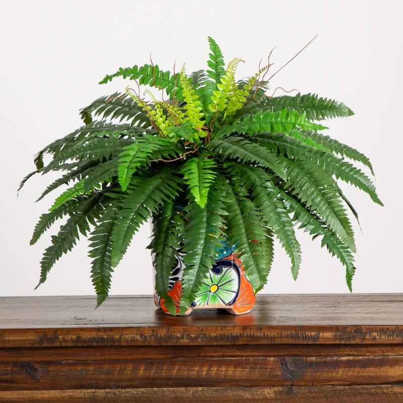 Potted Boston Fern Artificial Plant - 21" - Green