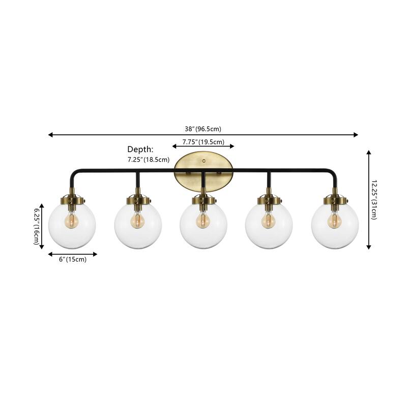 Bevin Contemporary Transitional Iron/Glass LED Vanity Light, by JONATHAN Y