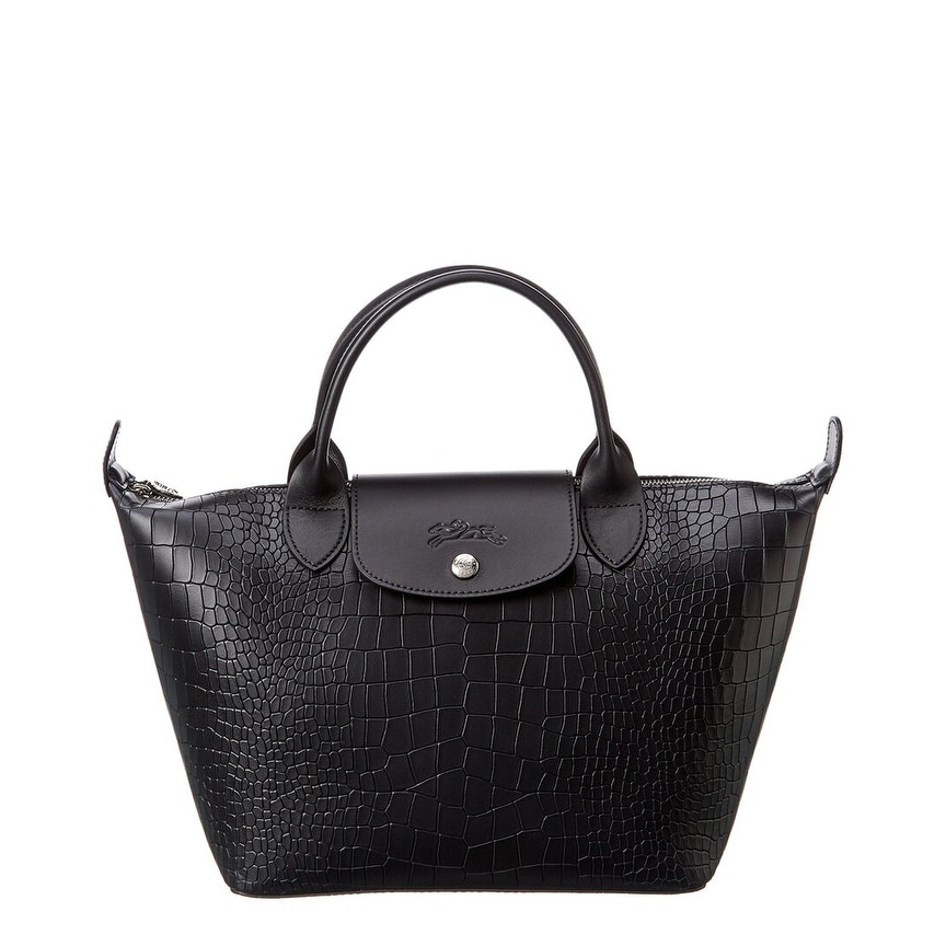 Longchamp Le Pliage Cuir Small Croc-Embossed Leather Short Handle Tote Longchamp Le Pliage Cuir Small Croc-Embossed Leather Short Handle Tote