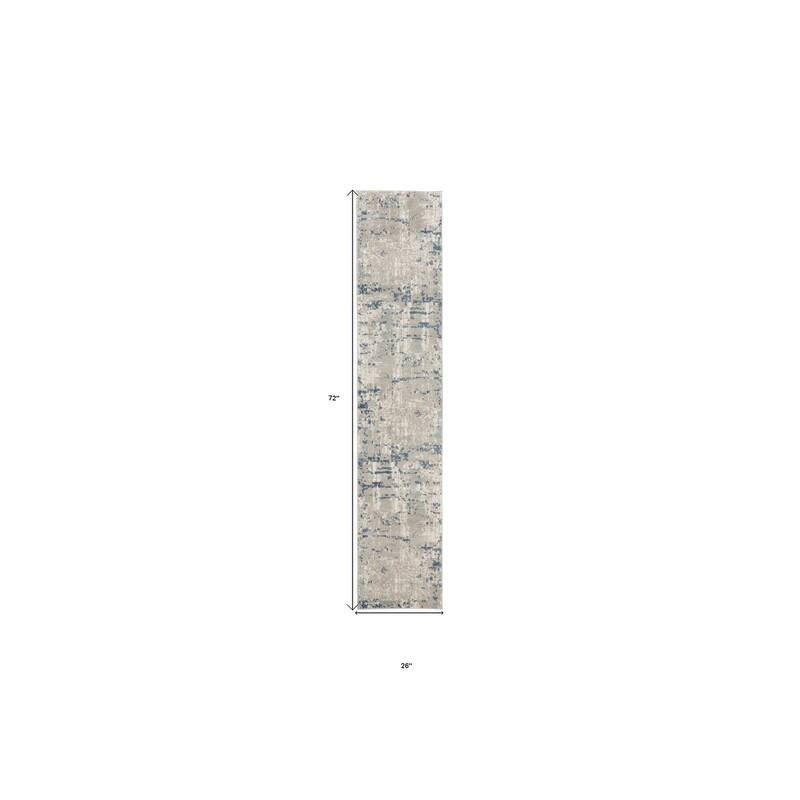Loyaj Power Loomed Abstract Modern Durable Area Rug By HomeRoots - 72' X '26' X '0.32