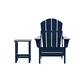 Laguna Folding Adirondack Chair and Side Table Set - Navy Blue