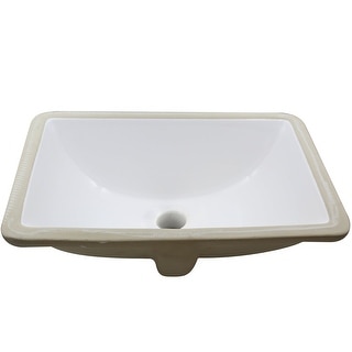 Novatto NP-U193902 Rectangular Undermount White Porcelain Sink with Overflow Drain Options, 18 x 13-inches