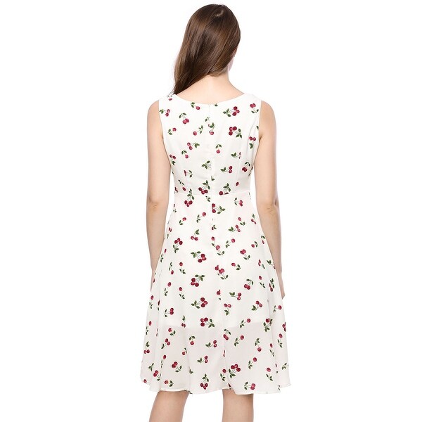 cherry print midi dress