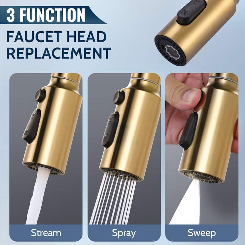 WOWOW Stainless Steel Pull Down Kitchen Faucet Sprayer with 9 Adapters
