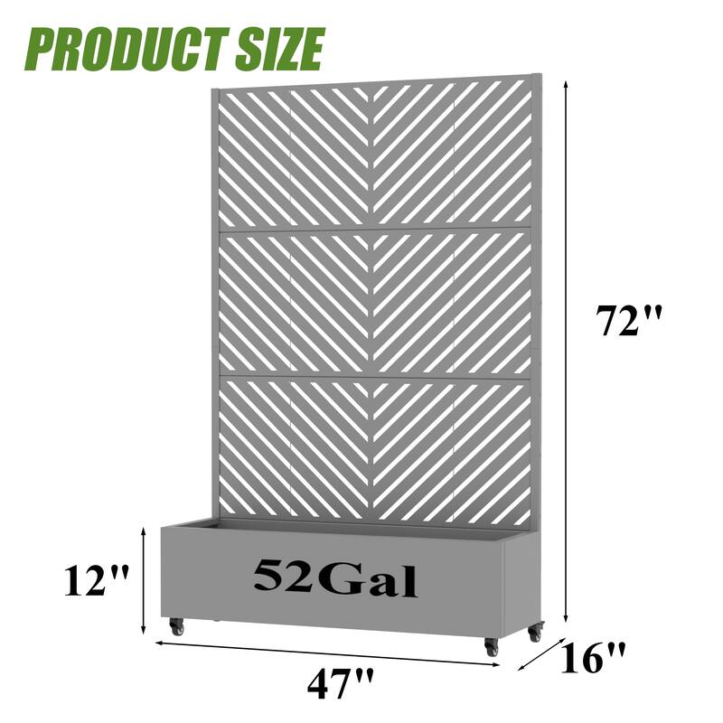 Raised Garden Bed Planter with Trellis Movable Planter Box with Lockable Wheels