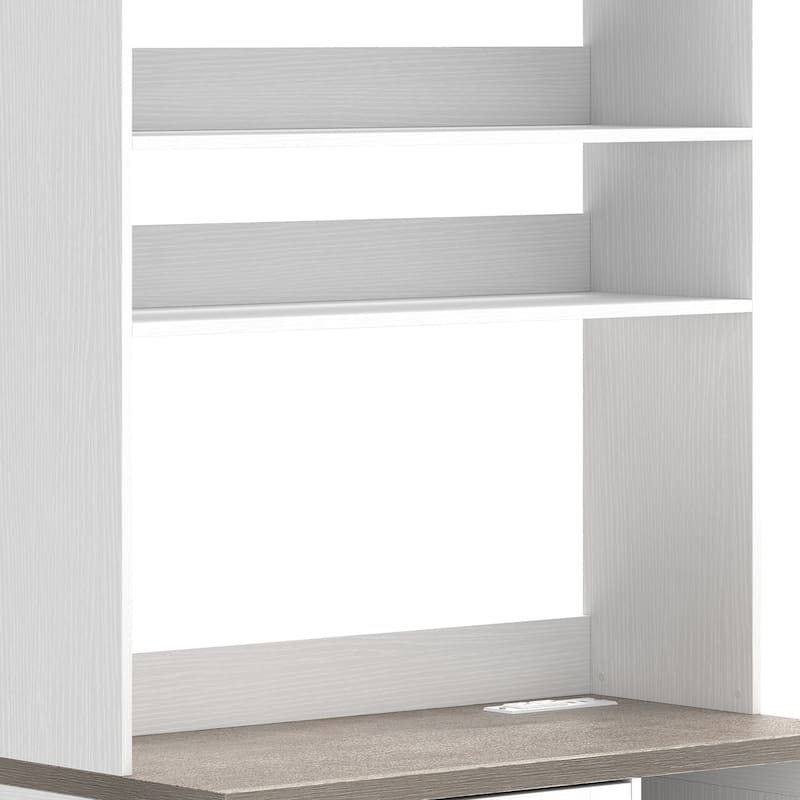 Moasis Bakers Rack with Trash Can Storage Bin Cabinet and Power Outlet