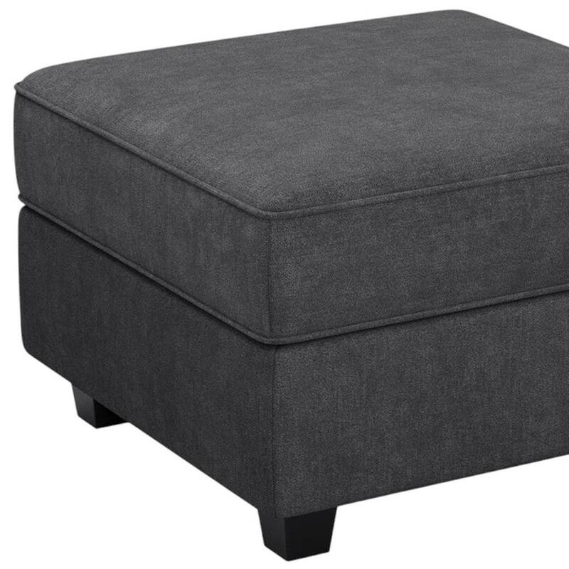 HomeRoots 26" Beige and Black Faux Leather Storage Ottoman