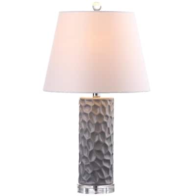 SAFAVIEH Lighting 24-inch Dixon Grey Table Lamp (Set of 2) - 13"x13"x23.5"