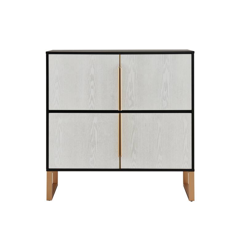42" Buffet Cabinet with Metal Base Handles