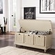 preview thumbnail 1 of 15, Granger Storage Bench with Linen Seat Cushion by iNSPIRE Q Classic Antique White