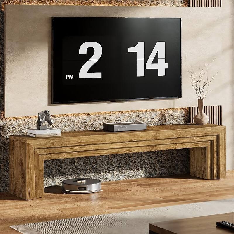 70.9" Extra Long Wooden TV Stand for 75-Inch TVs, Entertainment Center Media Console for Living Room - Brown