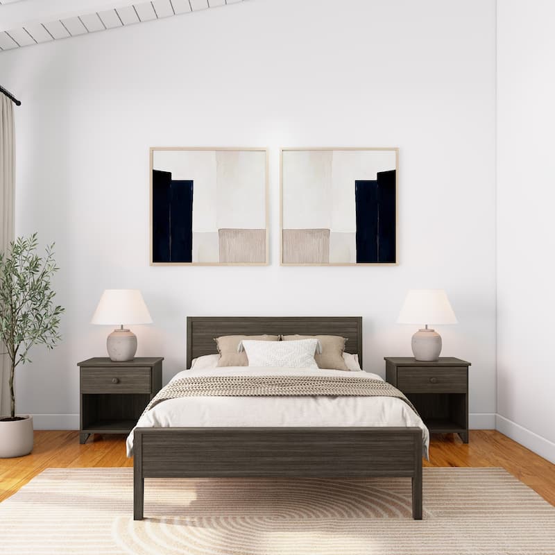 Plank and Beam Full-Size Bed with Panel Headboard