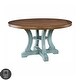 preview thumbnail 8 of 18, Furniture of America Sylmer Farmhouse 54-inch Round Dining Table Light Blue