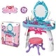 preview thumbnail 4 of 16, Qaba Kids Vanity Makeup Table Set with Chair, Pretend Play Toy for 3 Year Old Girls and Above