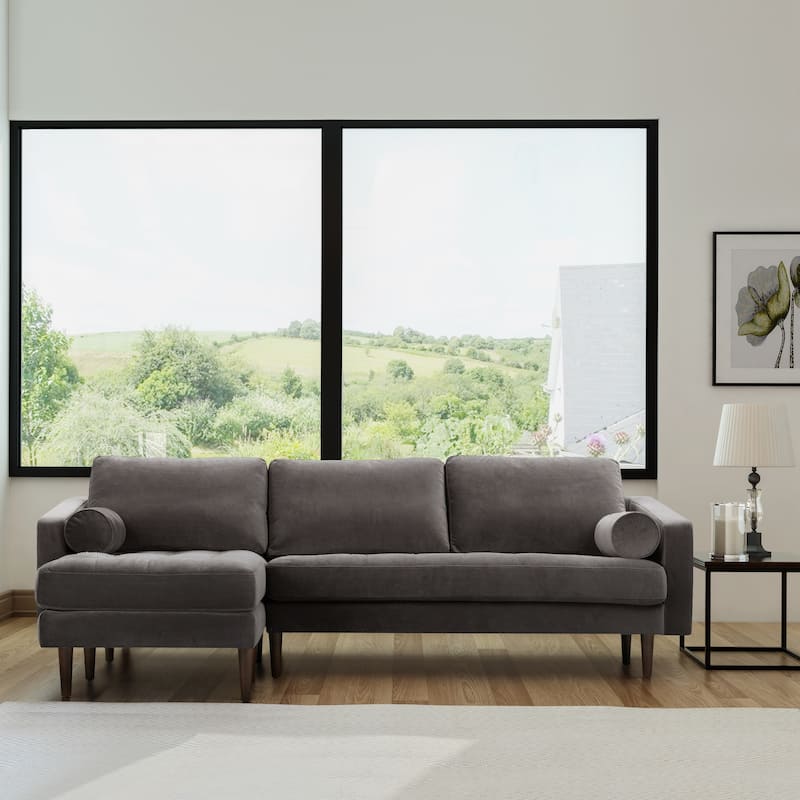 Poly and Bark Napa Fabric Left Sectional Sofa