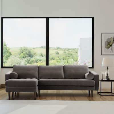 Poly and Bark Napa Fabric Left Sectional Sofa