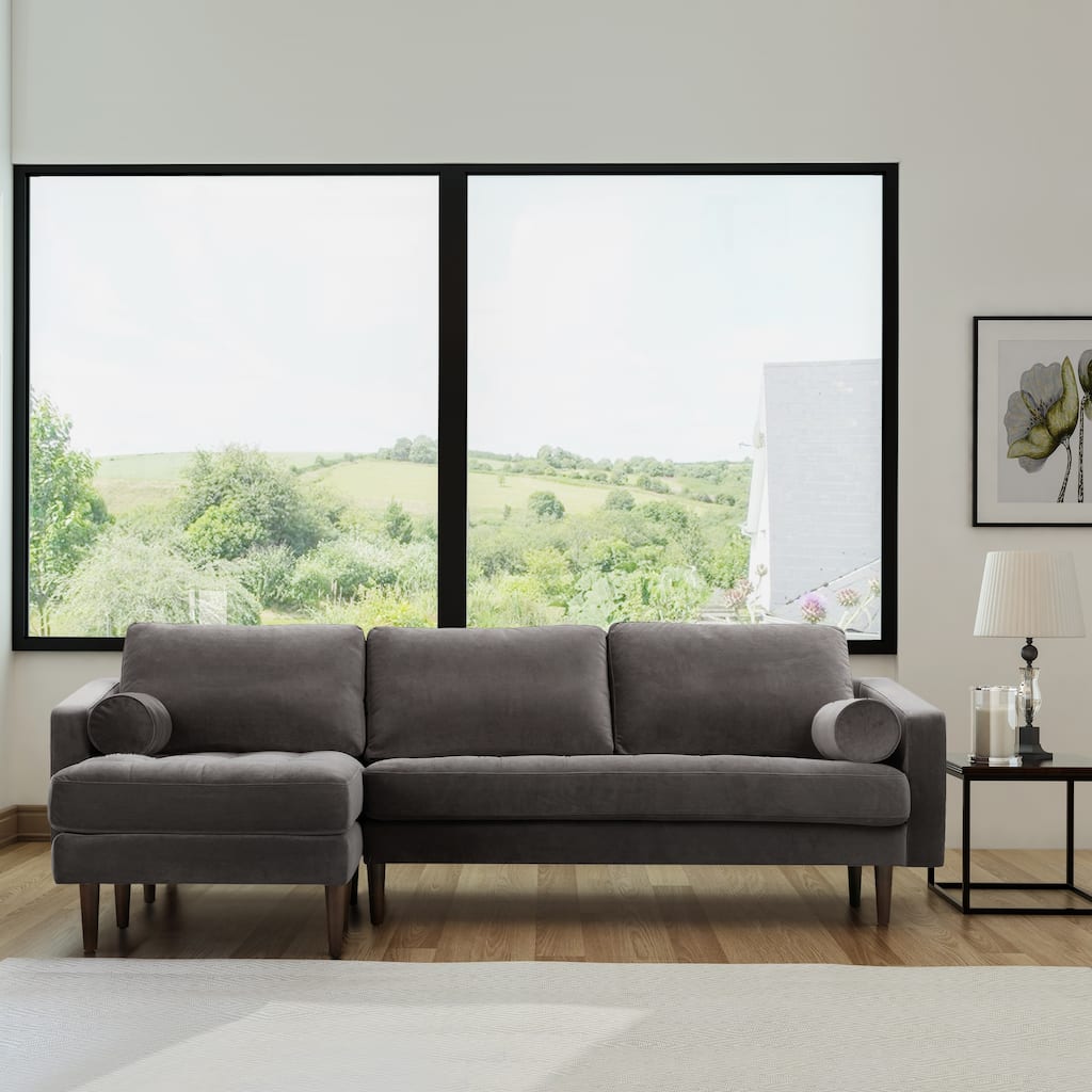 Poly and Bark Napa Fabric Left Sectional Sofa