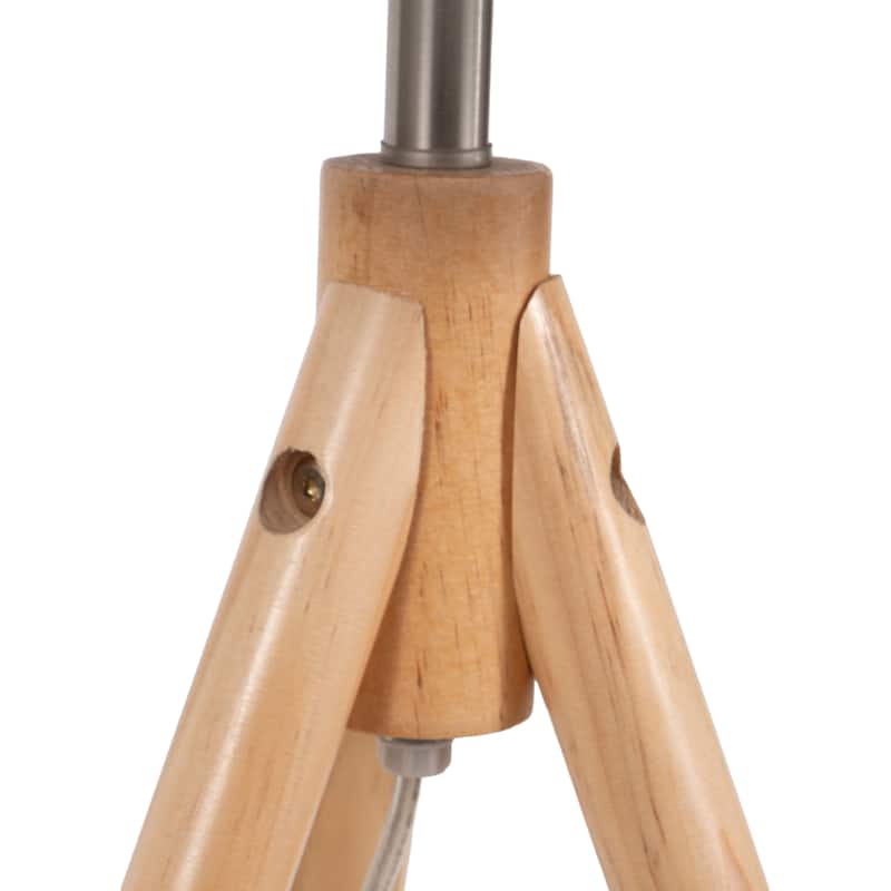 Sagebrook Home 59/26" Wood Tripod Table&floor Lamps, Natural, Set of 2 - 28" x 28" x 59"