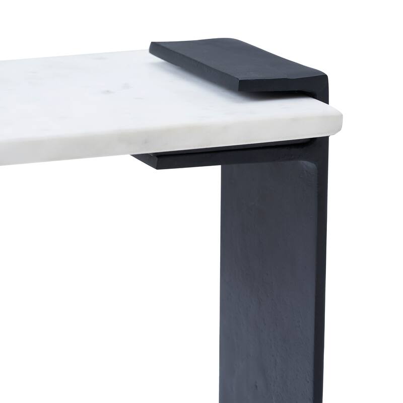 Renwil Dorville Indoor Cast Aluminum Side Table, Matte Black