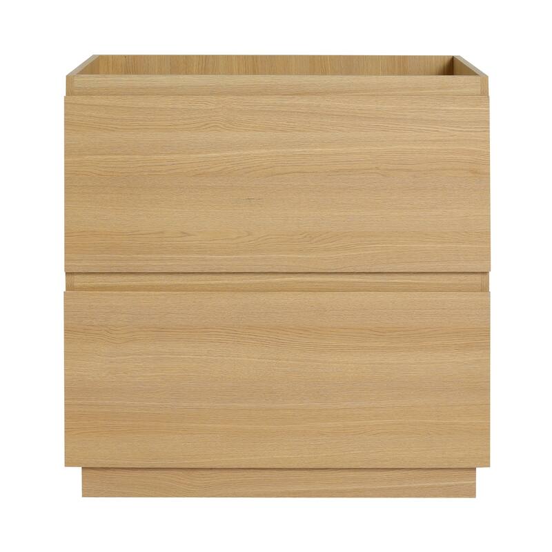 GDFStudio - Geneva Modern Wall-Mounted Bathroom Vanity Set with 2 Soft Close Drawers, Sink NOT INCLUDED