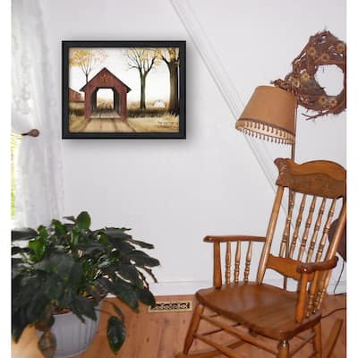 TrendyDecor4U Traditional "Bucks County Bridge" Framed Print Wall Art by Billy Jacobs
