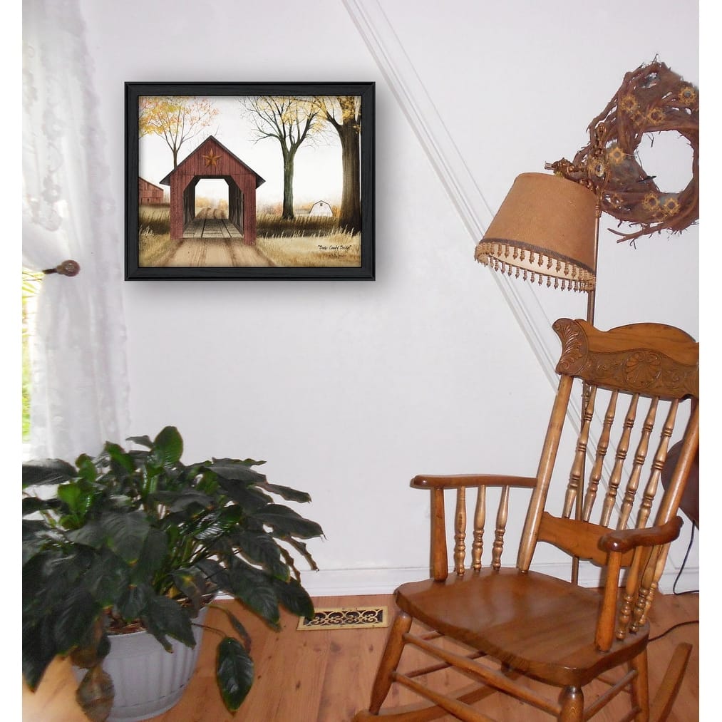 TrendyDecor4U Traditional "Bucks County Bridge" Framed Print Wall Art by Billy Jacobs