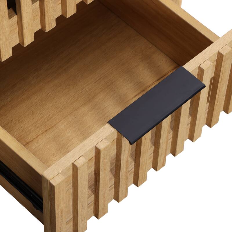 WAMPAT Fluted 2-Drawer Nightstand