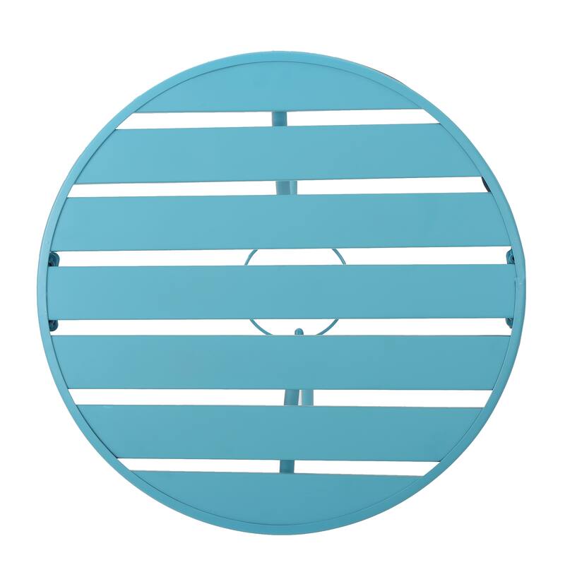 3 PC Metal Set For With a small side table and two matching cafe chairs