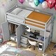 preview thumbnail 2 of 16, Twin Size Loft Bed with Wardrobe,Desk and Storage Drawers