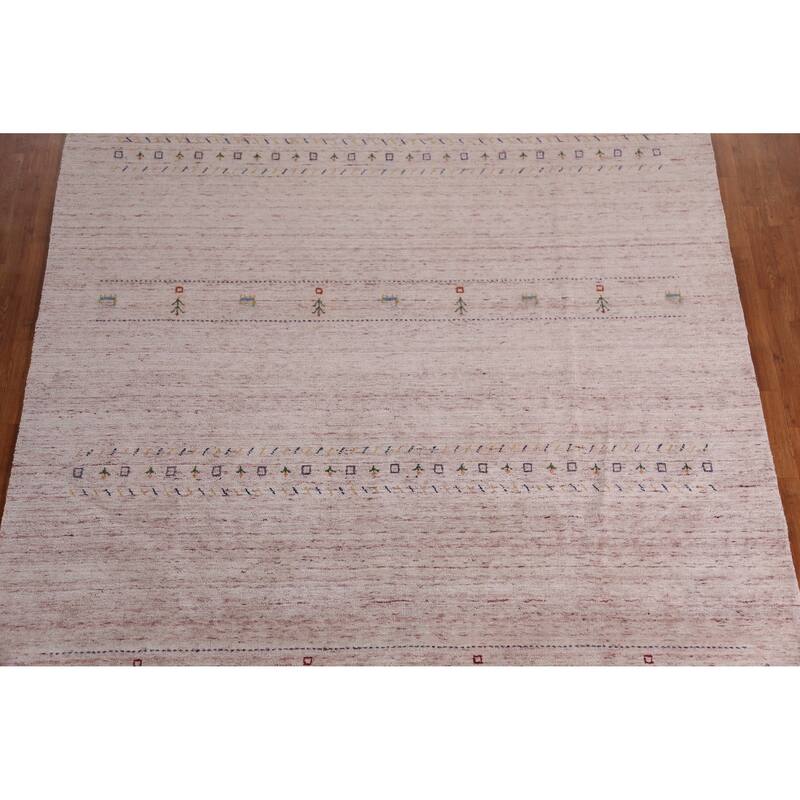 Hand Knotted Oriental 100% Wool Carpet Tribal Animal Pictorial Multi-Colored Gabbeh Area Rug - 11' 5'' X 8' 8''