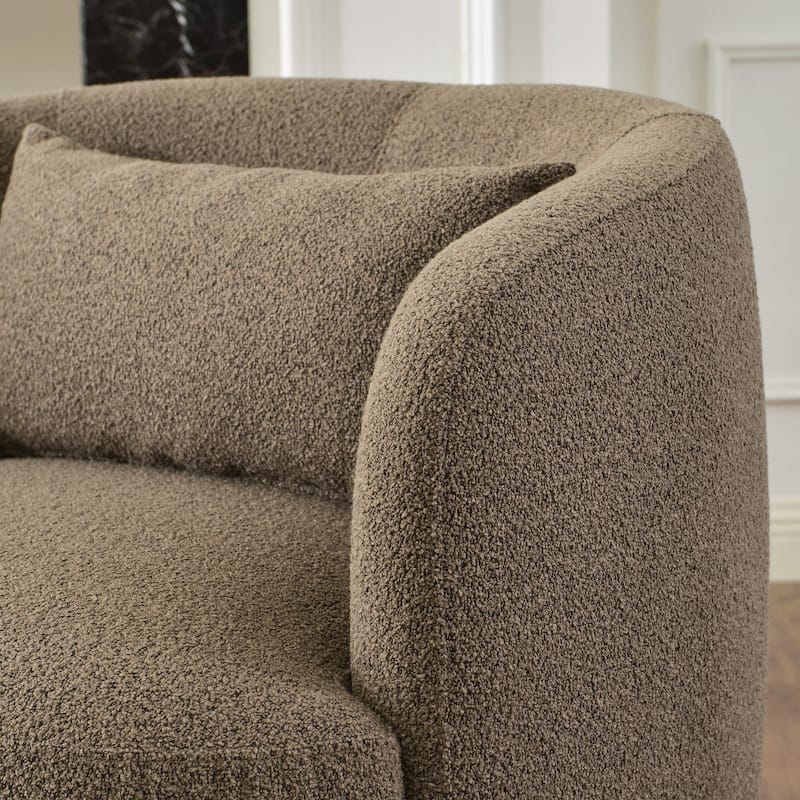 KINWELL 34" Wide Boucle Upholstered Sherpa Swivel Armchair (Set of 2)