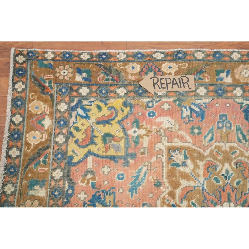 Hand Knotted Oriental 100% Wool Carpet Traditional Floral Pink Tabriz Area Rug - 6' 0'' X 4' 6''
