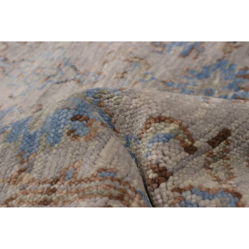 ECARPETGALLERY Hand-knotted Mystique Light Grey Wool Rug - 5' 3" x 8' 11"