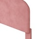 preview thumbnail 9 of 7, Pink Twin SizeVelvet / Upholstered Platform Bed with Cloud-Shaped Headboard