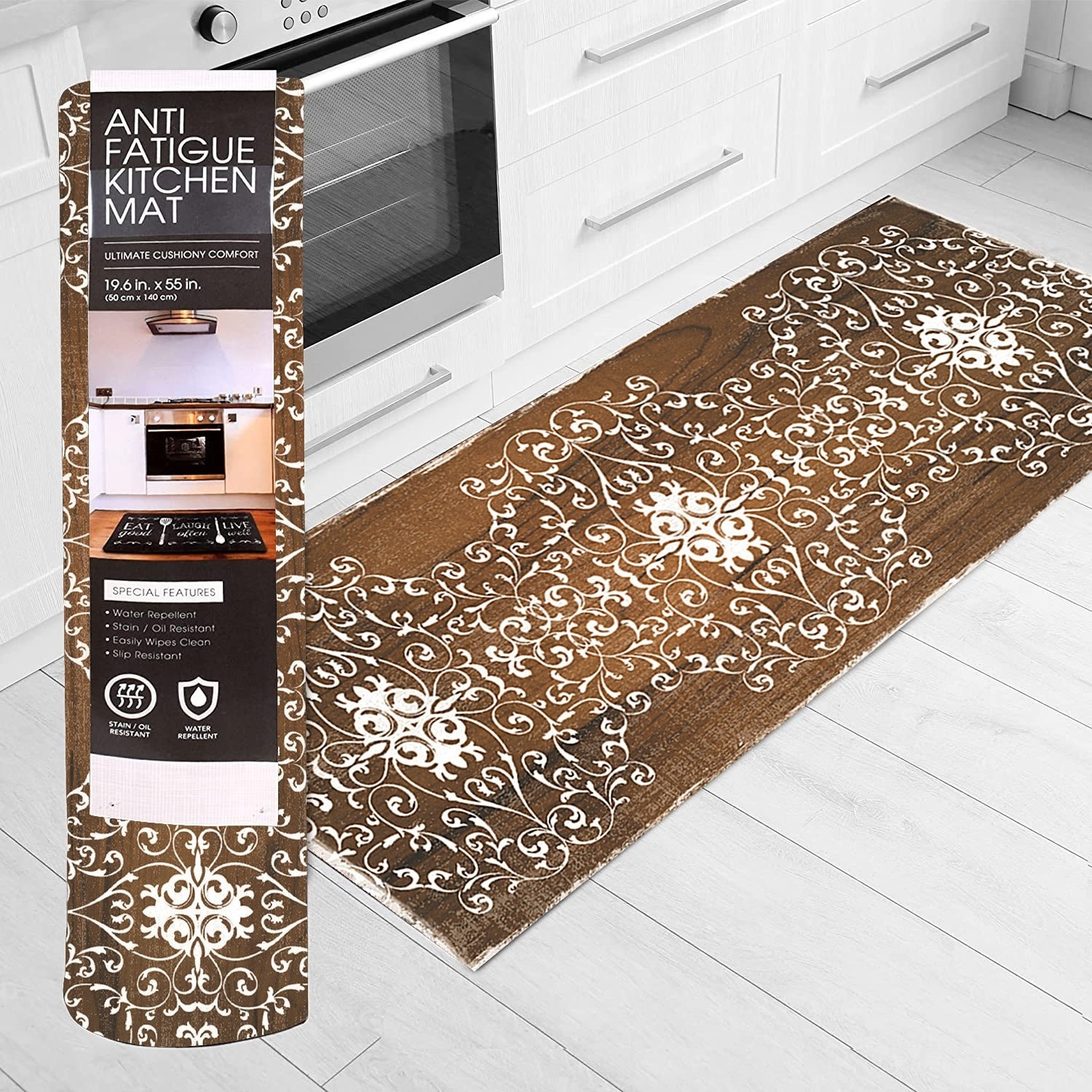 J&V TEXTILES Kitchen Mat Cushioned Anti Fatigue Floor Mat,19.6x55, Thick  Non Slip Waterproof Kitchen Rugs and Mats, - On Sale - Bed Bath & Beyond  - 38935876