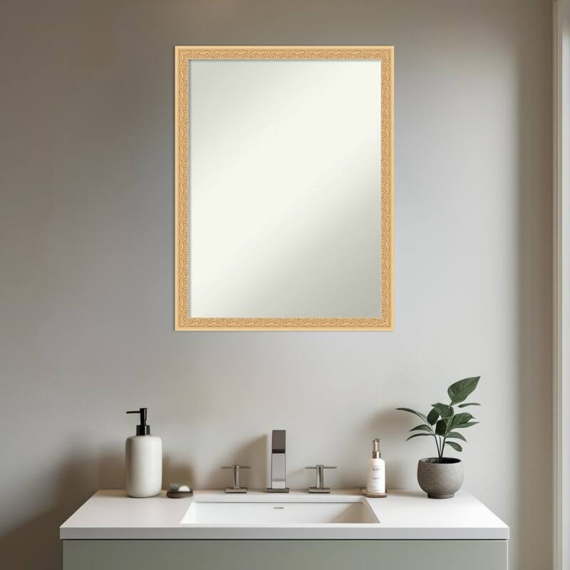 Bethany Non-Beveled Wood Framed Bathroom Vanity Wall Mirror