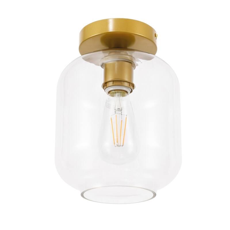 Collins 1-light Glass Cylinder Shade Flush Mount Fixture