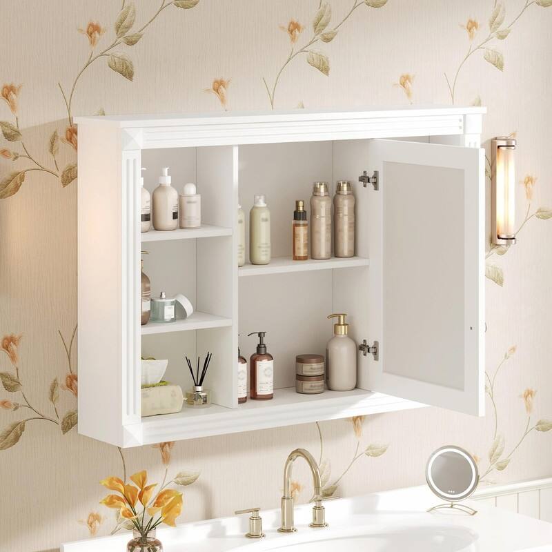 42" Wall-Mounted Bathroom Storage Cabinet with Mirror