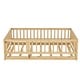 preview thumbnail 75 of 102, Montessori Floor Bed with Fence Guardrail and Removable Door Toddler Floor Wood Bed Frame for Kids Boys Girls Children's Room