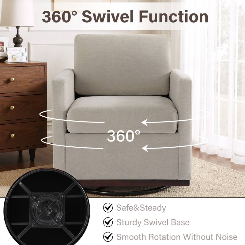 Modern Upholstered Swivel Accent Arm Chair