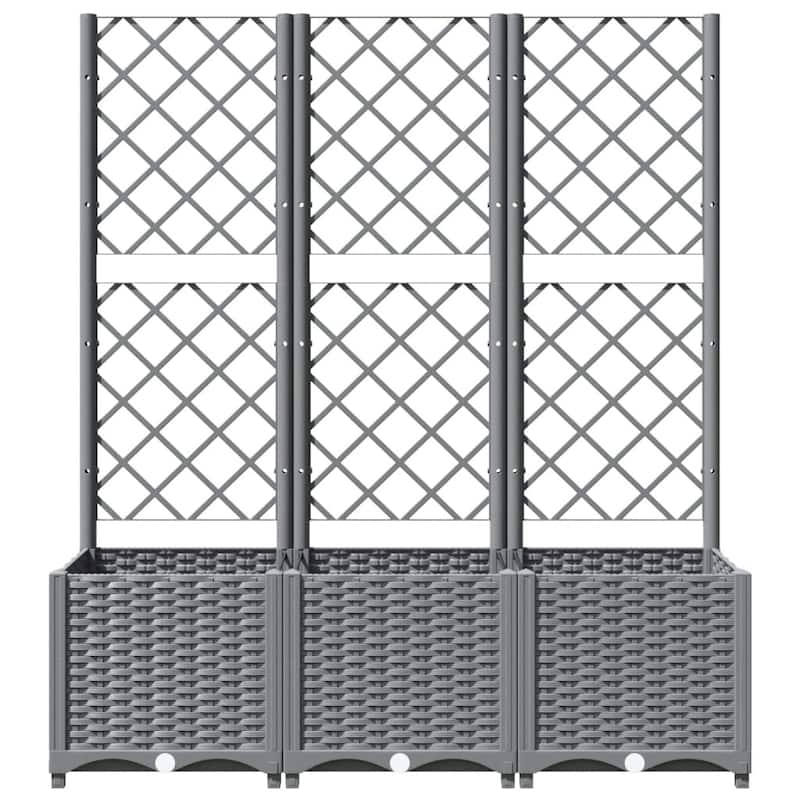 vidaXL Garden Planter with Trellis Plant Pot Flower Box Raised Bed Outdoor PP