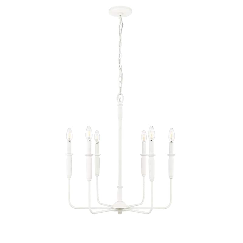 Millennium Lighting Savanne 6/12 Chandelier Ceiling Light - Textured White - 6 Lights