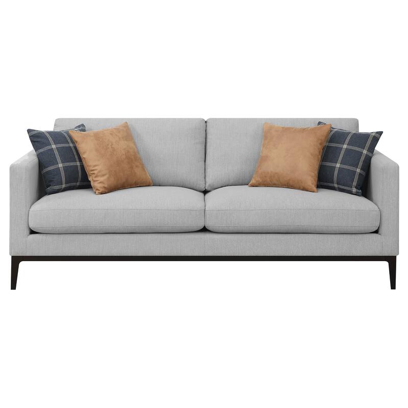 Apperson Upholstered Track Arm Sofa Set Light Grey