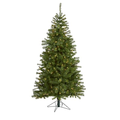 6' Pre-Lit Springfield Artificial Christmas Tree, Warm Clear LED Lights - 6 Foot
