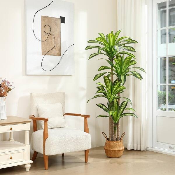 Artificial Plants, 6 Ft Dracaena Tree Faux Plants Indoor Outdoor Fake Tree  with Woven Seagrass Basket Plants for Home Decor - Bed Bath & Beyond -  41901402