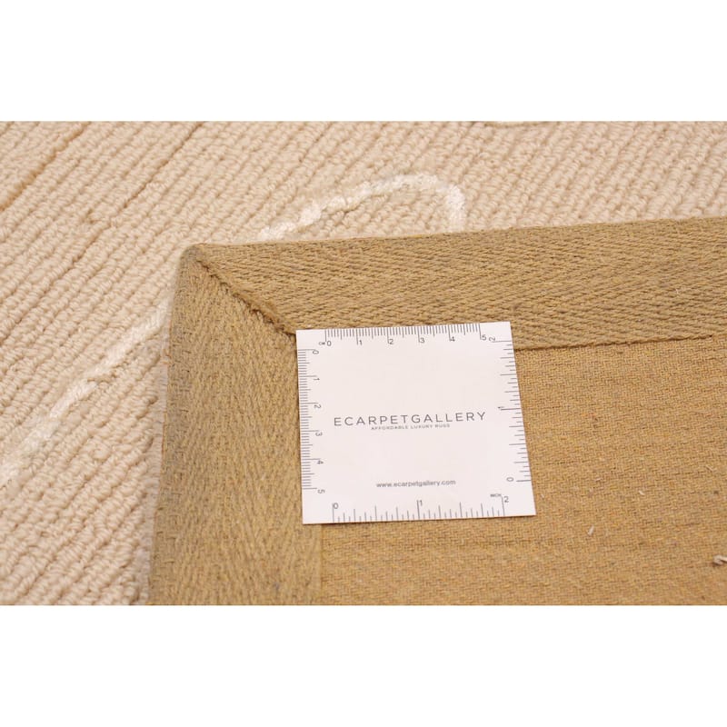 ECARPETGALLERY Hand Tufted Elegance Beige Viscose, Wool Rug - 5'1 x 7'6