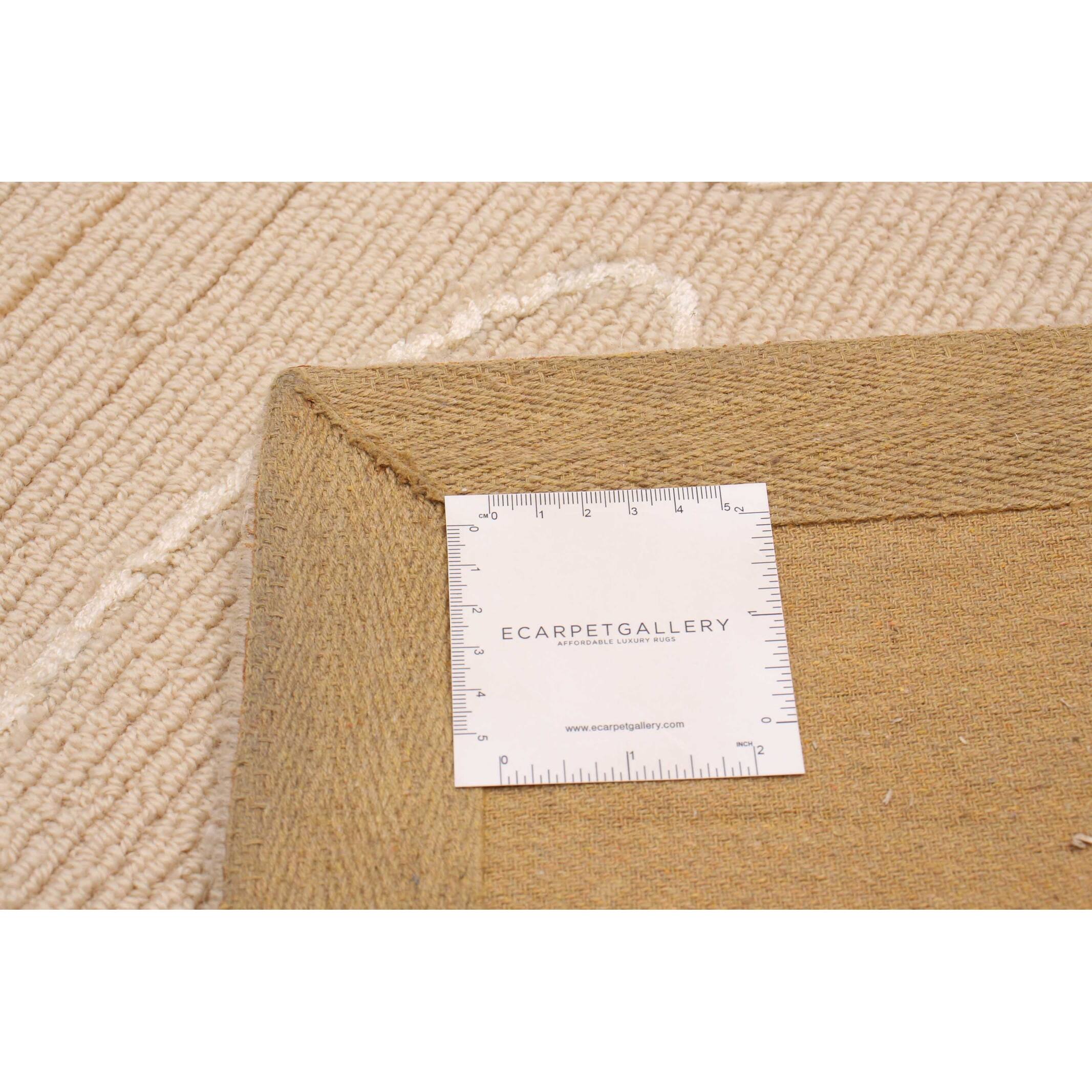 ECARPETGALLERY Hand Tufted Elegance Beige Viscose, Wool Rug 5'1 x 7'6