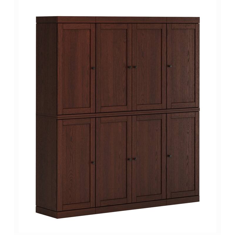 Palace Imports Premium 100% Solid European Oak Hardwood Modular Dining Room Cabinet with Shaker Doors - 64" Wide, 71.5" Tall