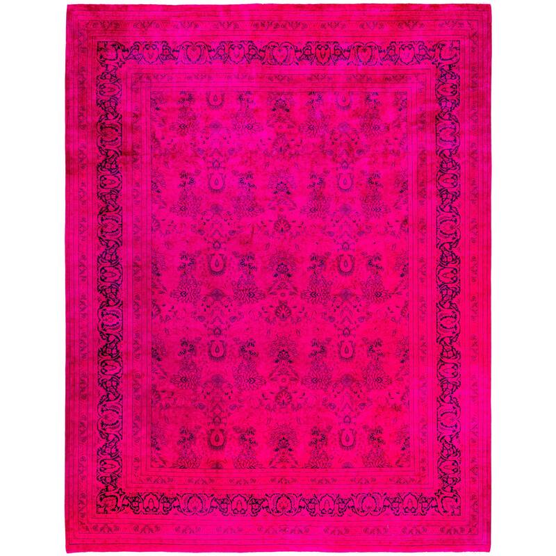 Overdyed One-of-a-Kind Hand-Knotted Area Rug - Pink - 9' 5" x 12' 1"