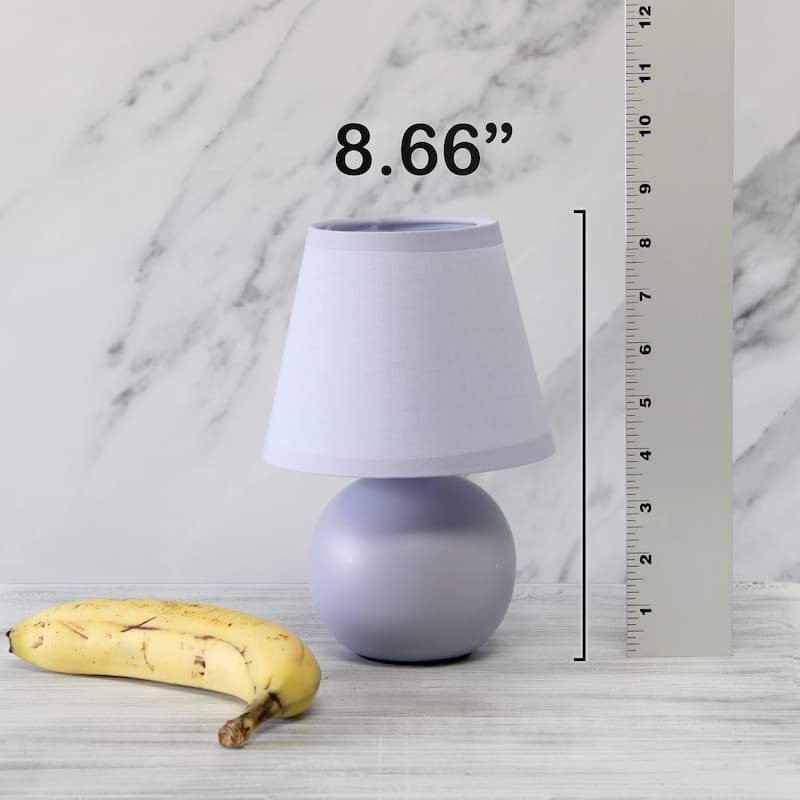 8.66" Petite Orb Lamp Two Pack Set w Matching Fabric Shade